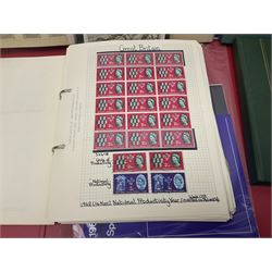 Great British and World stamps, including Queen Elizabeth II pre and post decimal, first day covers, Spanish stamps etc and various postcards, housed in stockbooks, folder and loose