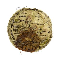 18th century silver pair cased verge fusee pocket watch by Alexander Hare (London ca.1781-1824), No. 200, square baluster pillars, pierced and engraved balance cock, white enamel dial with Roman hours and outer Arabic minute ring, beetle and poker hands, case makers mark G H, London 1770, with a fabric watchpaper embroidered with map of Europe