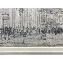 Alan Carr Linford (British 1926-): 'Piazza del Popolo' Rome, pencil and wash signed '48, titled on label verso 26cm x 30.5cm
