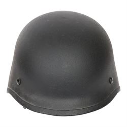 WWII MKII British Army steel helmet, together with British dispatch rider helmet,  French M26 and one other 