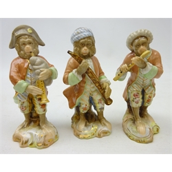  Set of seven early 20th century Continental Monkey band musicians, impressed 1021, H14cm maximum (7)  