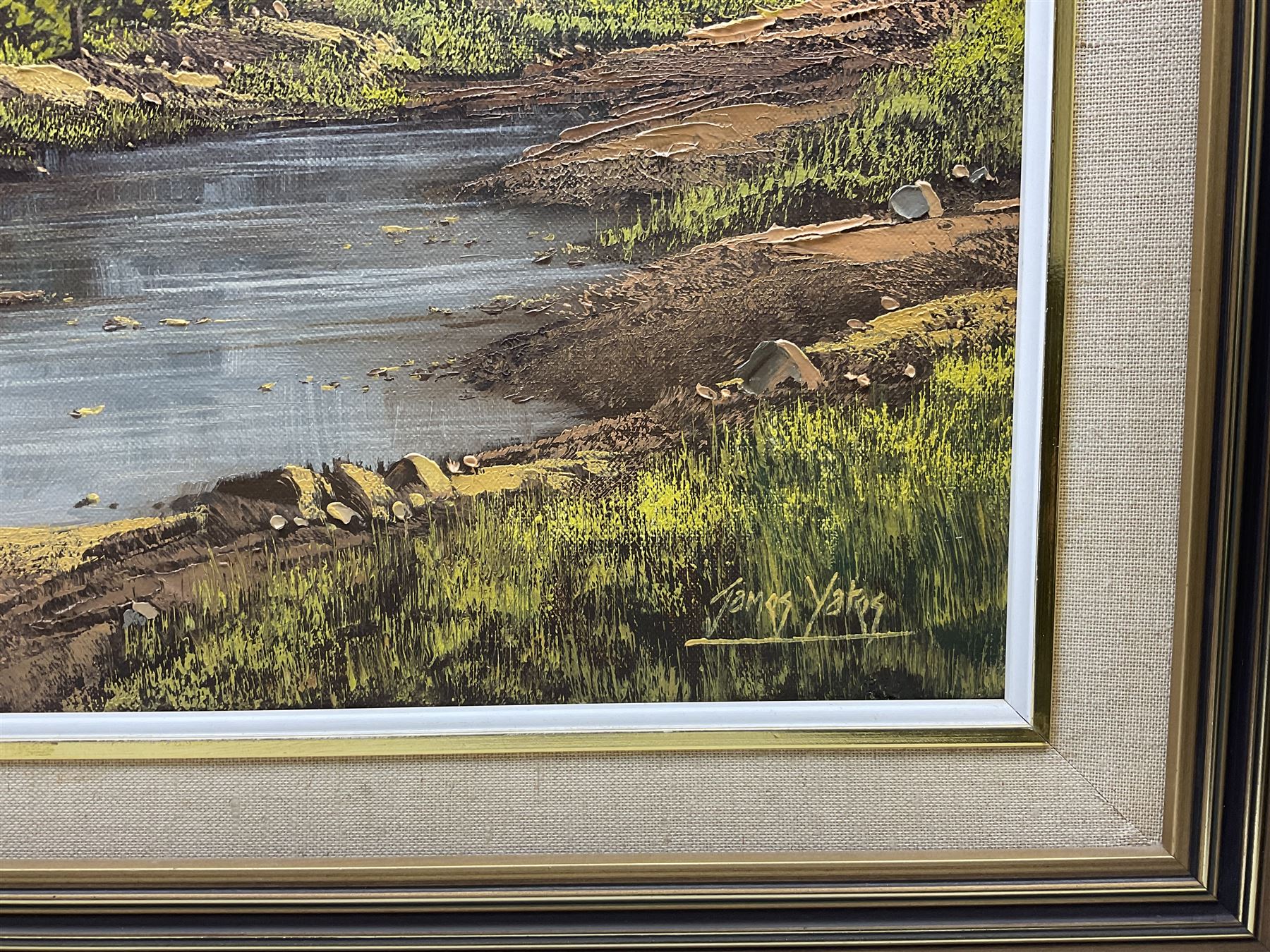 James Yates (South African 20th Century): Landscape with Mountains, oil on canvas signed 60cm x 90cm