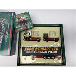 Corgi Eddie Stobart - two limited edition Hauliers of Renown sets; CC99203 Edward Stobart 1954-2011 Commemorative Set; and CC99202 1970-2010 40th Anniversary Set; both boxed (2)