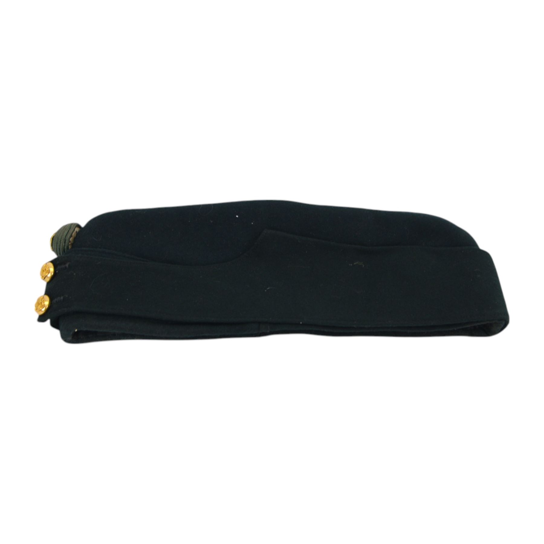 Kings Own Yorkshire Light Infantry field service cap, with brass KOYLE buttons to the front, the bollion with light infantry badge, with label inside for Chas. C. Whitelock Ltd; Name G. Black Esq Date July. 1964,  together with two sets of KOYLE cap badges 