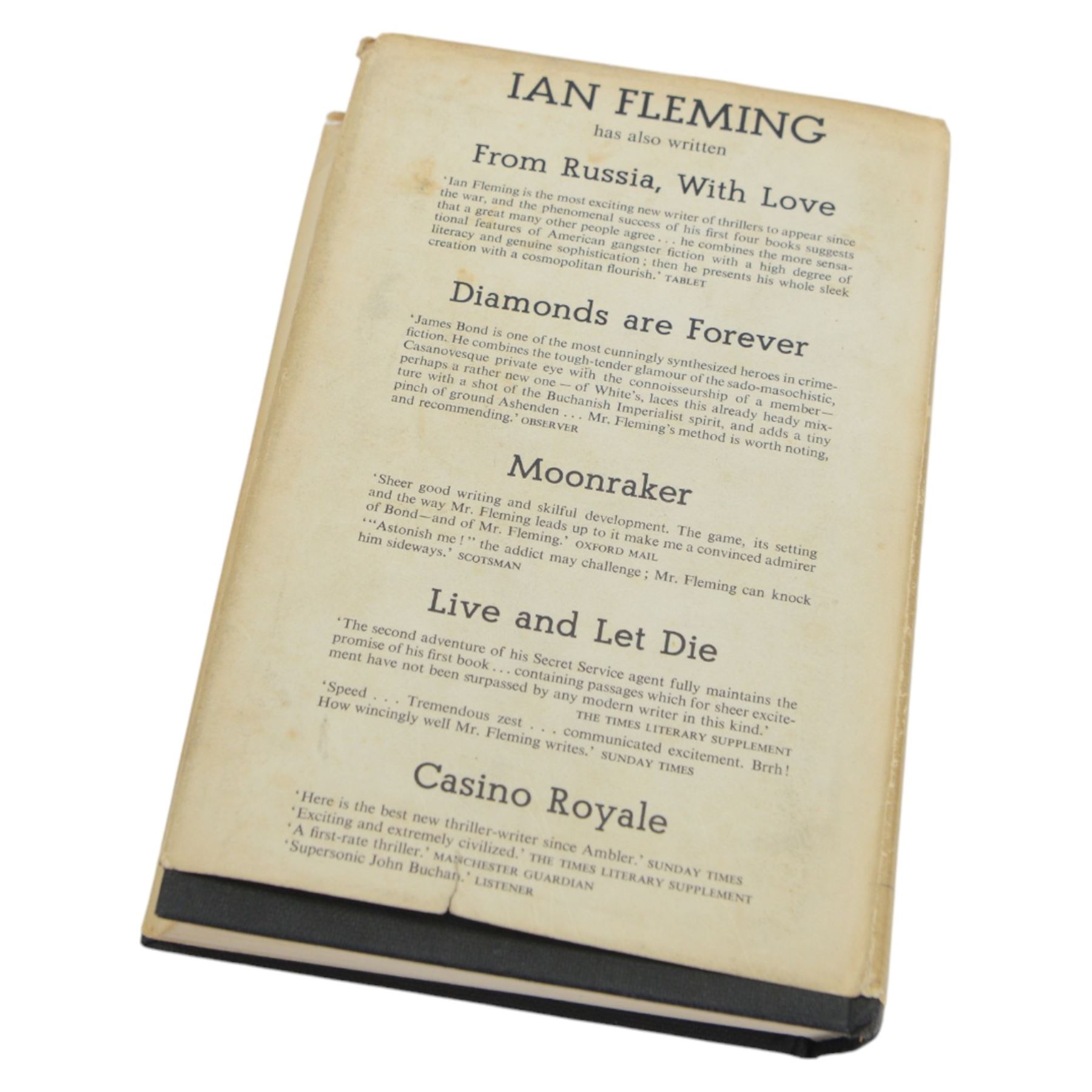 Fleming Ian: Dr. No first edition 1958, pub. Jonathan Cape London, with plain black cover and dustjacket, together with Goldfinger first edition, second impression 1959, pub. Jonathan Cape London, with embossed black cloth/gilt cover and dustjacket (2)