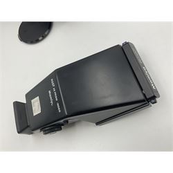 Mamiya RZ67 professional camera body, serial no 120282, with 'Mamiya-Sekor Z f=50mm 1:4.5 W' lens, serial no 18057 and RZ67 AE Prism Finder serial no 106809