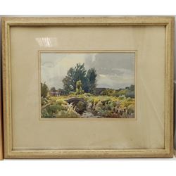 Richard Faulkner (Irish 1917-1988): 'The Tow River Ballycastle', 'The Little Bridge' and Coastal Landscape, three watercolours signed, two titled on labels verso with artist's address, max 26cm x 37cm (3)