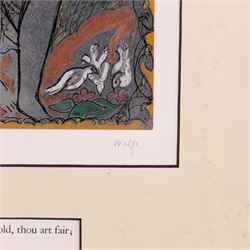 Edward Harris Wolfe (South African 1897-1982): 'Song of Songs', set of twelve limited edition lithographs on silvered paper each signed and numbered 228/250 in pencil, 36cm x 26cm, in matching frames (12)