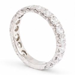 White gold diamond eternity ring, set with seventeen round brilliant cut diamonds, total diamond weight approx 2.20 carat