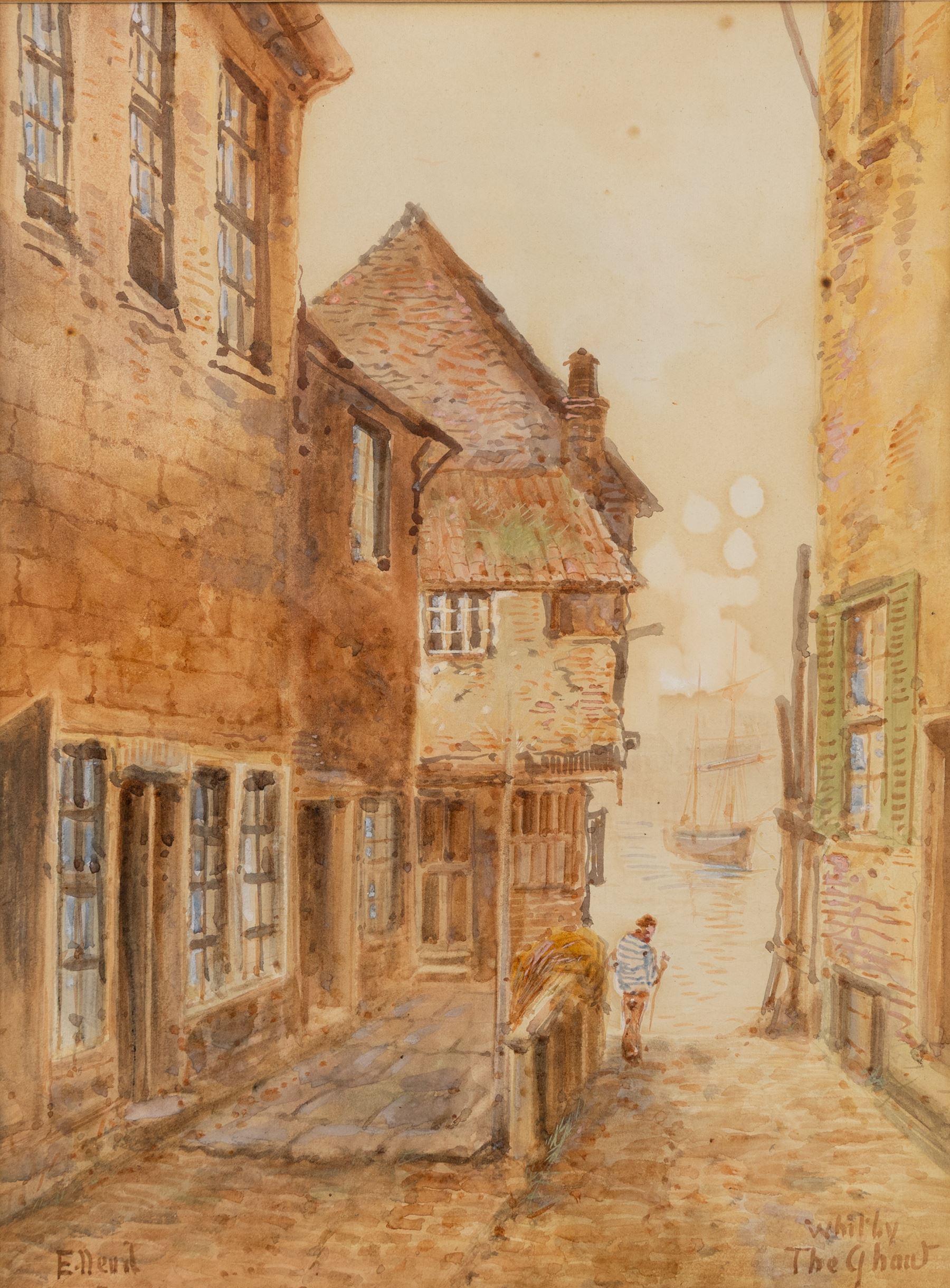 Thomas Swift Hutton (British 1860-1935): 'Whitby', watercolour signed, titled on the mount 20cm x 35cm; Edward Nevil (British fl.1880-1900): 'Whitby - The Gaunt', watercolour signed and titled, 37cm x 27cm (2)