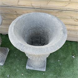 Pair of large cast stone garden urns, D60, H75 - THIS LOT IS TO BE COLLECTED BY APPOINTMENT FROM DUGGLEBY STORAGE, GREAT HILL, EASTFIELD, SCARBOROUGH, YO11 3TX