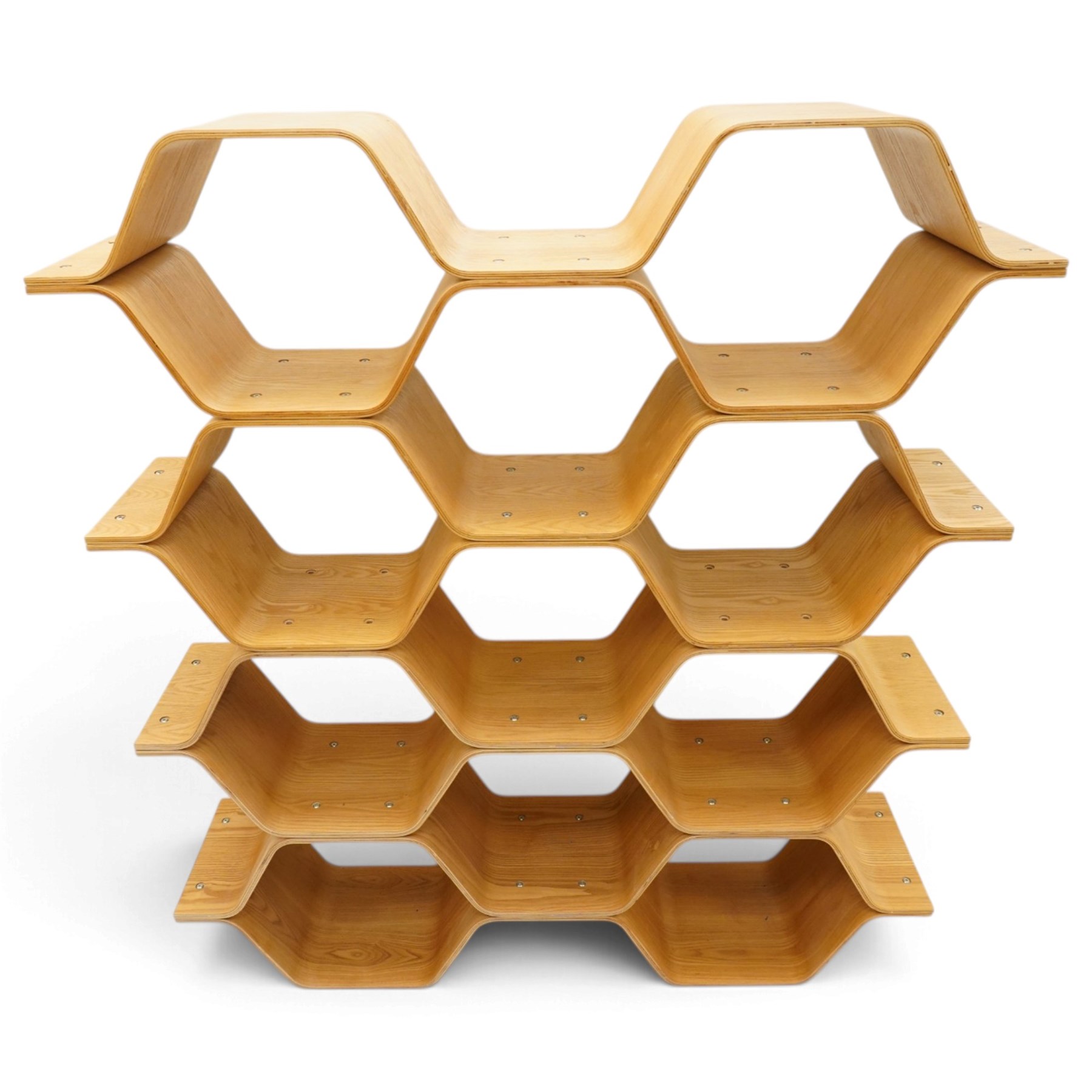 Luka Stepan (1980-) for MADE - 'Polygon' shelving unit, a contemporary walnut veneered room divider bookcase