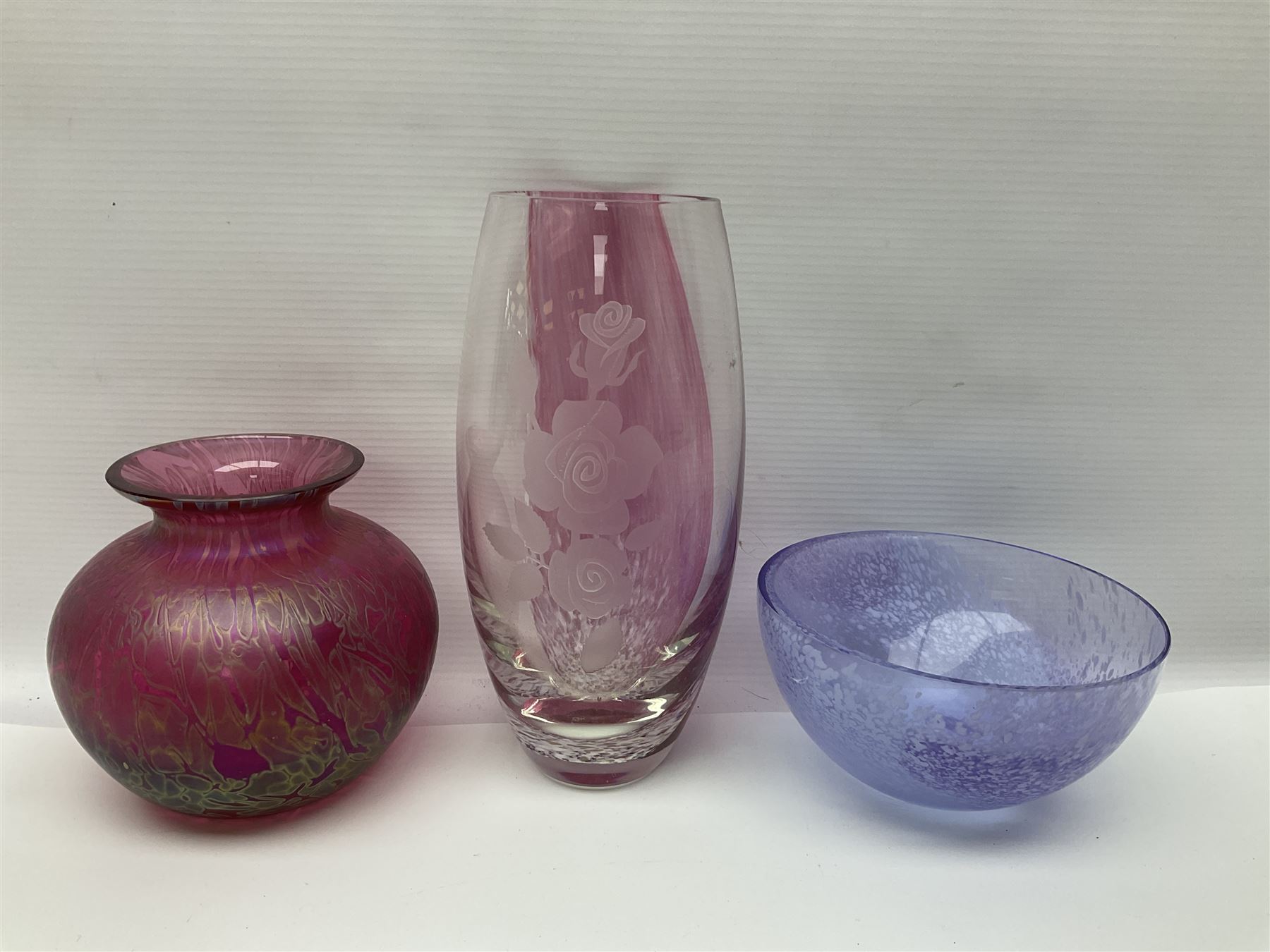 Collection of Caithness glass vases and dishes, to include mottled and swirl designs,  largest 20cm (23)