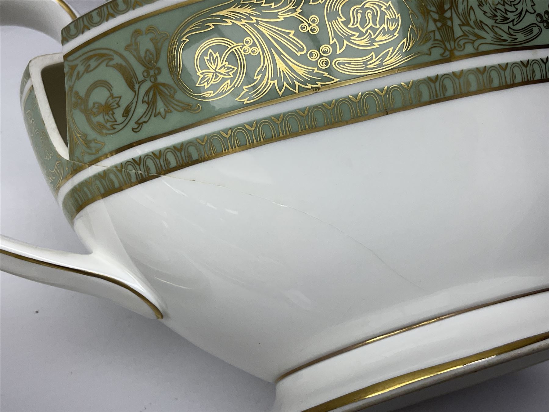 Royal Doulton English Renaissance pattern tea service, comprising teapot, milk jug, open sugar bowl, covered sugar bowl, seven cups, eight saucers and eight side plates (27)