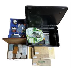 Fishing equipment, including two Fladen Vantage reels, split cane rod, hooks, line, lures ...