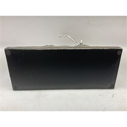 Composite silvered stag, on rectangular base