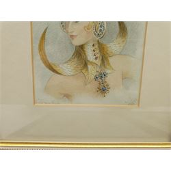 LS (Mid 20th century): Siamese Woman, watercolour signed with initials and dated '49, together with a further pencil sketch of a woman and pair charcoal drawings of Venice, max 17cm x 13cm (4)
