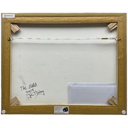 John Hanley (Northern British 1947-): 'The Match', mixed media on canvas, signed and titled verso with certificate of authenticity 40cm x 50cm