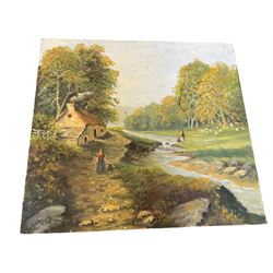 Collection of James Lishman (British 1931-2024) watercolours and oils to include views of Rievaulx Abbey etc mostly unframed in one box (approx. 20)