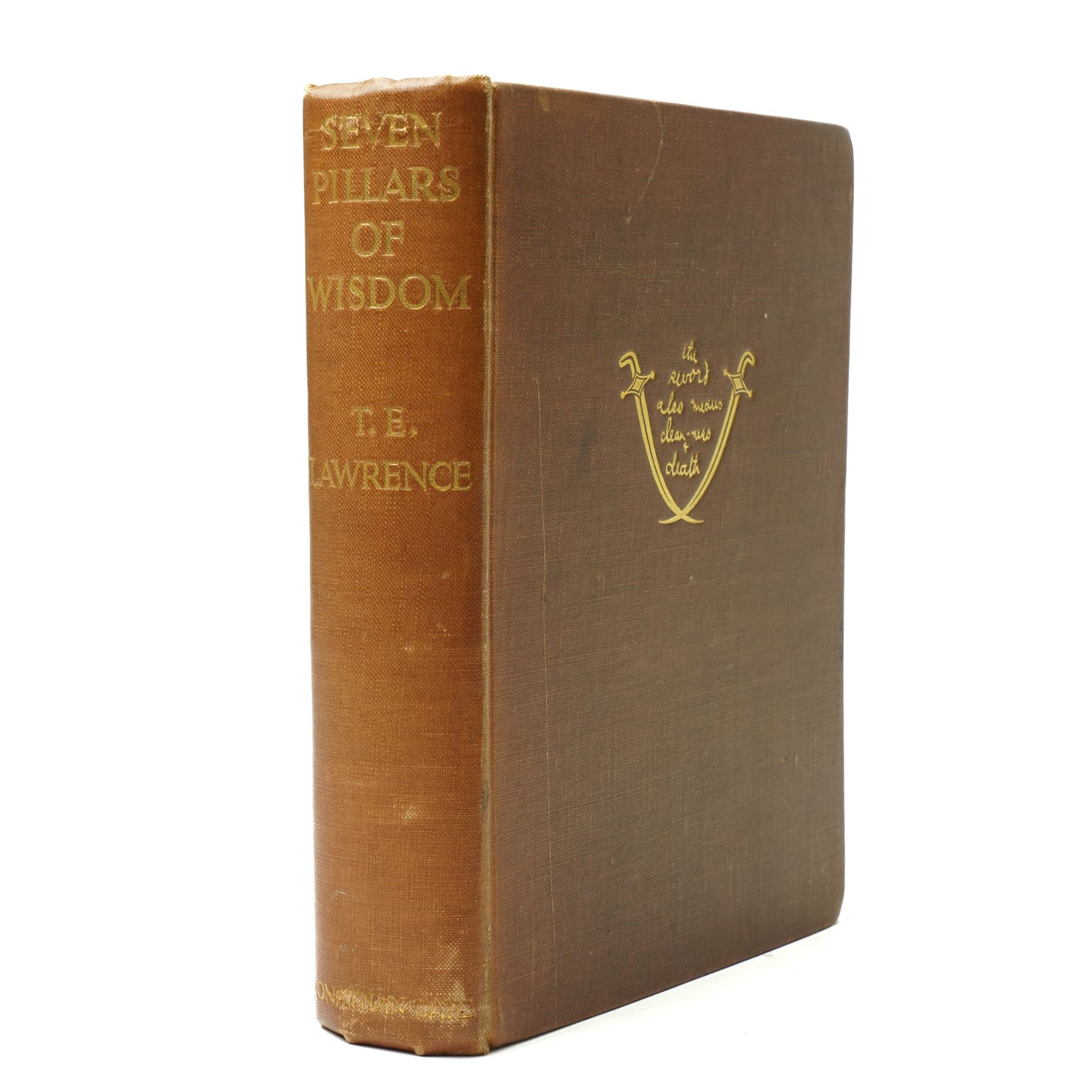  Lawrence, T. E. - 'Seven Pillars of Wisdom: a triumph'. London: Jonathan Cape, 1935. First trade edition with fold-out maps, original brown cloth with gilt lettering