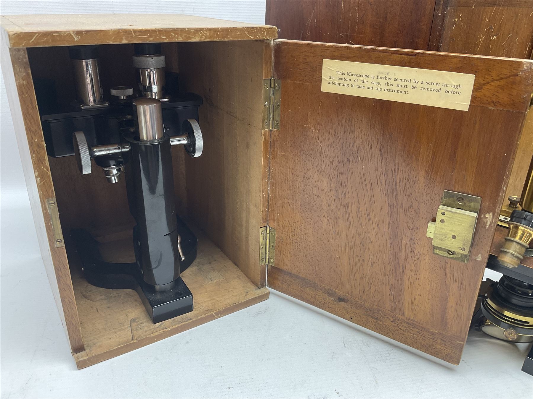 Three W. Watson & Sons microscopes, comprising Kima no 58173, Low power binocular no 98846 and High power binocular no 103144, all boxed 