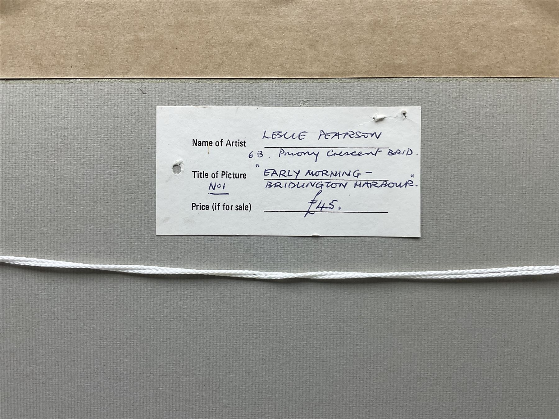 Les Pearson (British 1923-2010): 'Early Morning- Bridlington Harbour', watercolour signed and dated 1986, titled verso 26cm x 37cm 