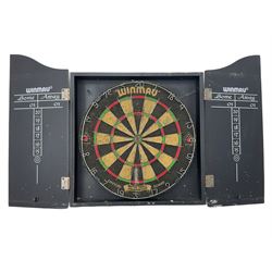 WINMAU dartboard and a snooker scoreboard  