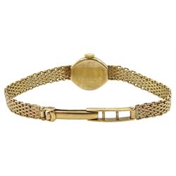 Omer 9ct gold ladies manual wind wristwatch, hallmarked