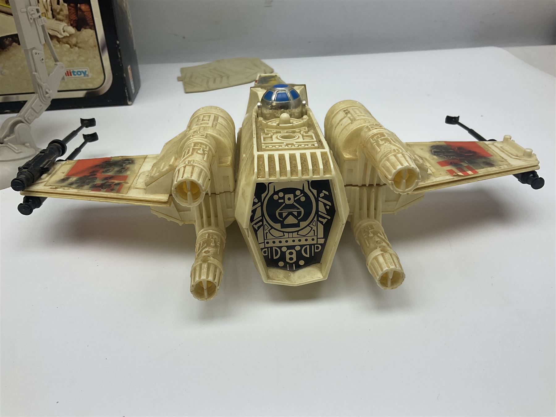 Star Wars - vintage vehicles comprising Rebel Armoured Snowspeeder and Tri-pod Laser Cannon; both boxed; Rebel Transport with 3 3/4