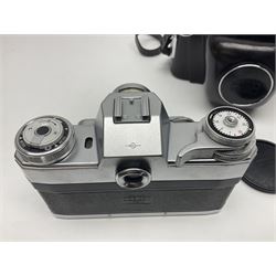 Zeiss Ikon Contarex Bullseye camera body, serial no. T92257, with 'Carl Zeiss planar 1:2 50mm' lens, serial no. 2374659, in Contarex ever ready case