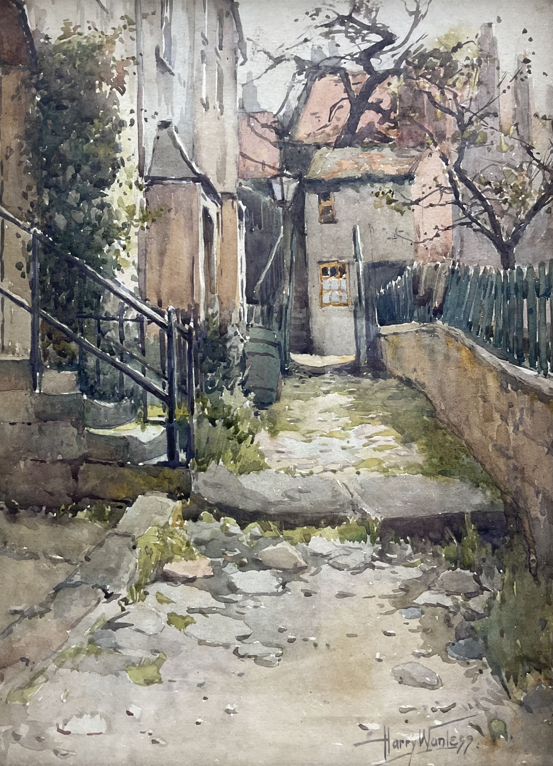 Harry Wanless (British c1872-1934): Bloomswell Robin Hood's Bay, watercolour signed 32cm x 23cm
Provenance: direct from the artist's family, part of a collection never previously seen on the market