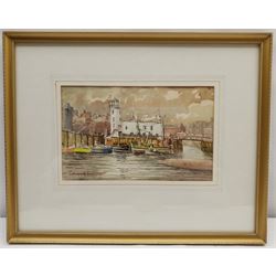 Edward H Simpson (British 1901-1989): 'The Lighthouse Scarborough Harbour', watercolour signed, titled verso 13cm x 20cm