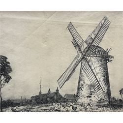 Frederick (Fred) Cecil Jones RBA (1891-1966): 'Ugthorpe Mill, Near Whitby', etching signed and titled in pencil, dated 1926 in the plate 16cm x 31cm (unframed)
