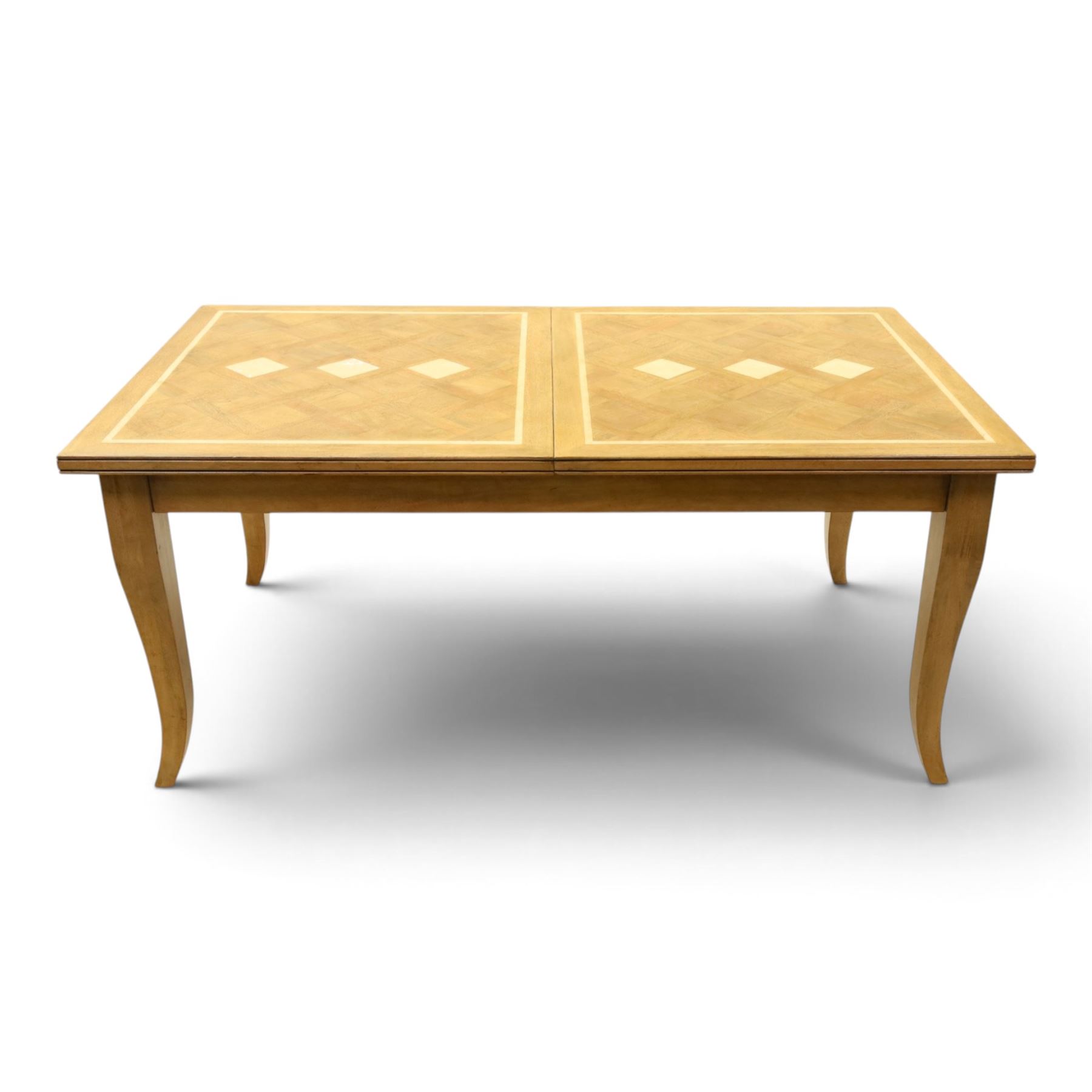 Barker & Stonehouse - 'Flagstone' extending dining table, with inlaid stone and mangowood, with integrated stowed leaf extending to 234cm, raised on square tapered supports