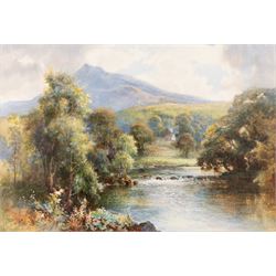 William Joseph Boyes (British 1871-1919): On the River Llugwy - North Wales, watercolour signed and dated 1902, titled verso; together with William Henry Earp (British 1831-1914): Loch Leven, watercolour signed, titled verso max 36.5cm x 34cm (2)