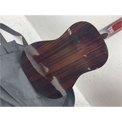 Saxon acoustic guitar Folk Model 812, serial no.43263 L102cm; Jose Ferrer El Primo small or child's size acoustic guitar, serial no.006980 L85cm; both in carrying soft cases; and Spanish Admira Concert Grande acoustic guitar (3)