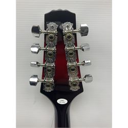 Stagg Model M50 E eight-string electro-acoustic mandolin; bears makers label L69cm; in cardboard delivery box with lead