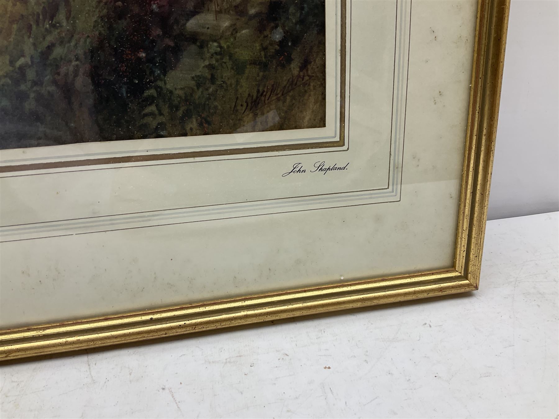 John Shapland (British 1865-1929): 'Lands End Cornwall', watercolour signed, inscribed on the mount 26cm x 44cm