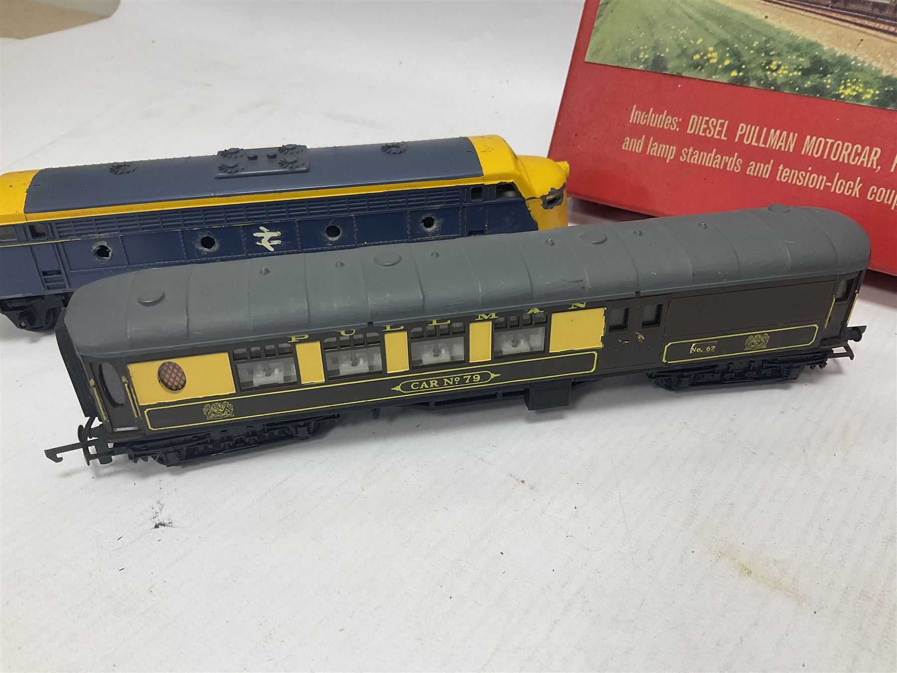 Hornby/Tri-Ang ‘00’ gauge - RS52 The Blue Pullman Electric Train Set comprising diesel pullman motorcar, parlour car and non-powered motorcar with a quantity of track; five further loose models comprising one diesel locomotive, three pullman coaches and one breakdown train unit (6) 