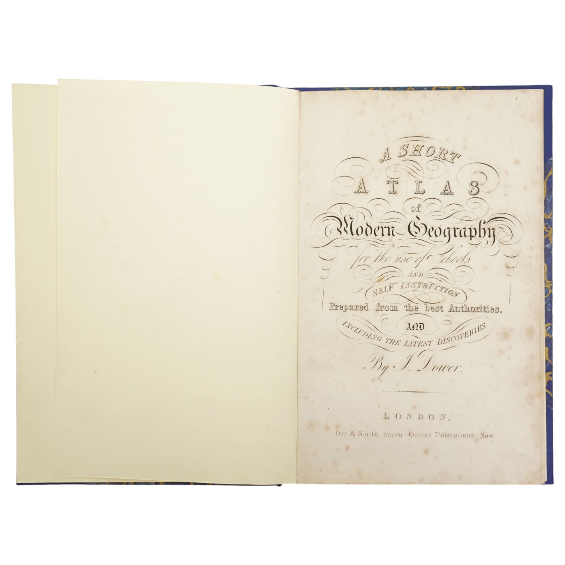 Sidney Hall's Travelling Atlas with all the Railroad with folding maps and advertisements and  Dower's Short Atlas of Modern Geography, rebound