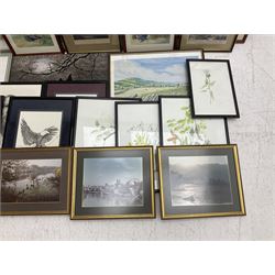 Quantity of framed prints to include watercolours, sketches and prints of landscapes, portraits etc 