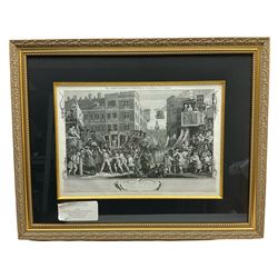 William Hogarth (British 1697-1764): 'The Industrious Prentice Lord Mayor of London' Plate 12 from the Industry and Idleness series, engraving pub. c.1802, certificate of authenticity verso 28cm x 41cm