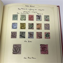 Mostly Great British Queen Victoria and later stamps, including penny black with red MX cancel, 1840 two pence blue with red MX cancel, imperf penny red with black MX cancel, perf penny reds, various Queen Victoria surface printed issues, King Edward VII two shillings sixpence and five shillings, King George V seahorses with values to ten shillings, King George VI with ten shilling dark blue used, Queen Elizabeth II pre and post decimal etc, housed in 'The Simplex Blank Album'