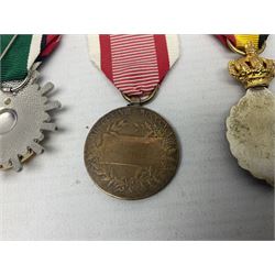 Seven worldwide medals - Austro-Hungarian Kaiser Franz Joseph Jubilee Medal 1848-98; Liberation of Kuwait; Italian War merit Cross 'Vitt Emm III Merito De Guerra'; silver shooting medal 1928-33; two Vietnam medals; and another; all with ribbons (7)