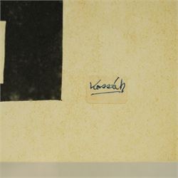 Lajos Kassák (Hungarian 1887-1967): 'Bildarchitektur' Abstract, monochrome lithograph signed with clipped signature laid onto paper 29cm x 29cm
Notes: a pioneering Hungarian avant-garde artist, writer and theorist, celebrated for his constructivist Bildarchitektur works that fused geometric abstraction with radical modernist ideals