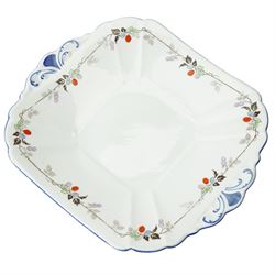 Shelley tea wares, comprising ten teacups and saucers, twelve side plates, and two sandwich dishes