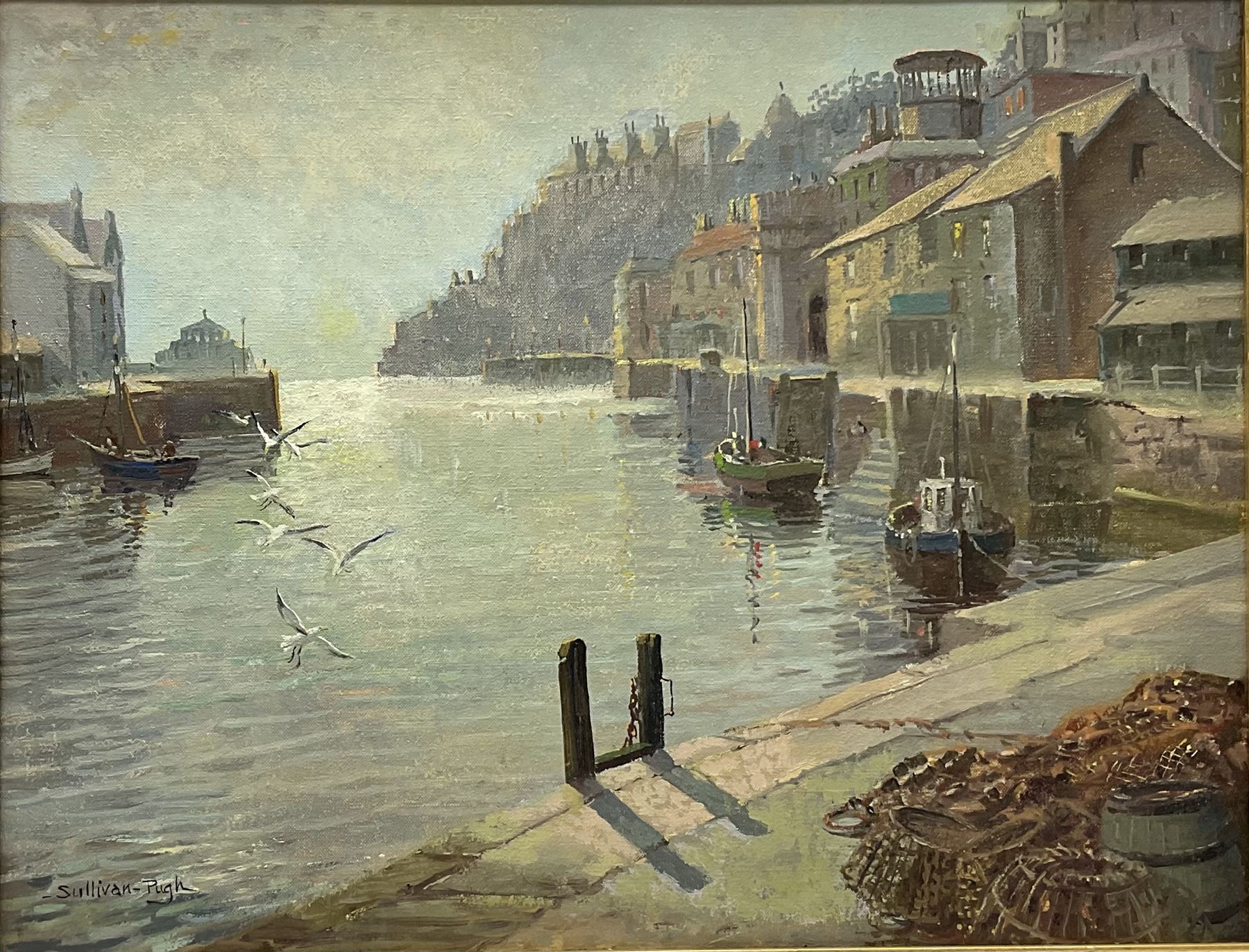 Norbert Sullivan Pugh (British 20th century): Cornish Harbour, oil on canvas signed 34cm x 44cm