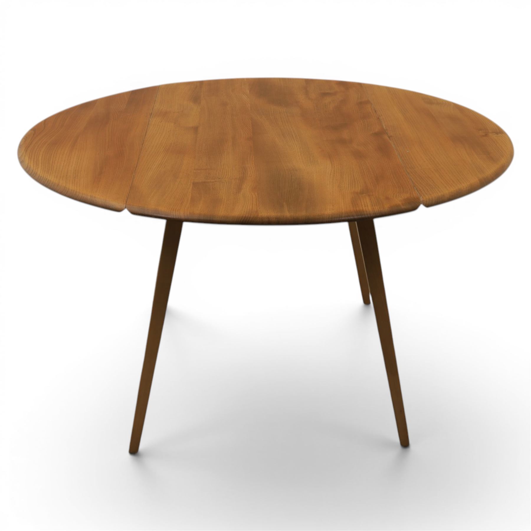 Ercol - model '384' light elm drop leaf table, on tapering legs