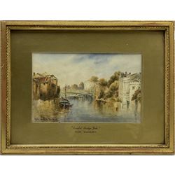 Thomas 'Tom' Dudley (British 1857-1935): Lendal Bridge York, watercolour signed 15cm x 24cm