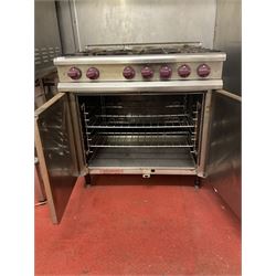 Moorwood Vulcan six burner gas cooker- LOT SUBJECT TO VAT ON THE HAMMER PRICE - To be collected by appointment from The Ambassador Hotel, 36-38 Esplanade, Scarborough YO11 2AY. ALL GOODS MUST BE REMOVED BY WEDNESDAY 15TH JUNE.